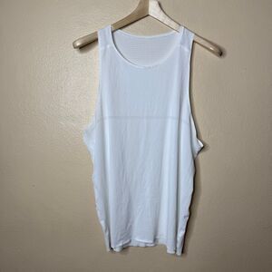 Lululemon Shirt Mens Large White Tank Sleeveless Lightweight Performance Gym